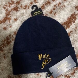 Polo by Ralph Lauren Men's Navy Embroidered Beanie